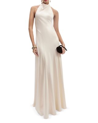 Roy Satin Halter Gown