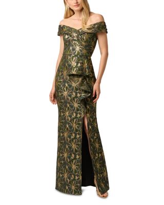 Off the Shoulder Jacquard Gown