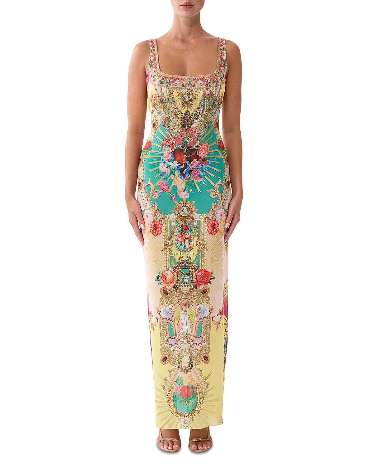 Camilla Square Neck Beach Maxi Dress Cover Up