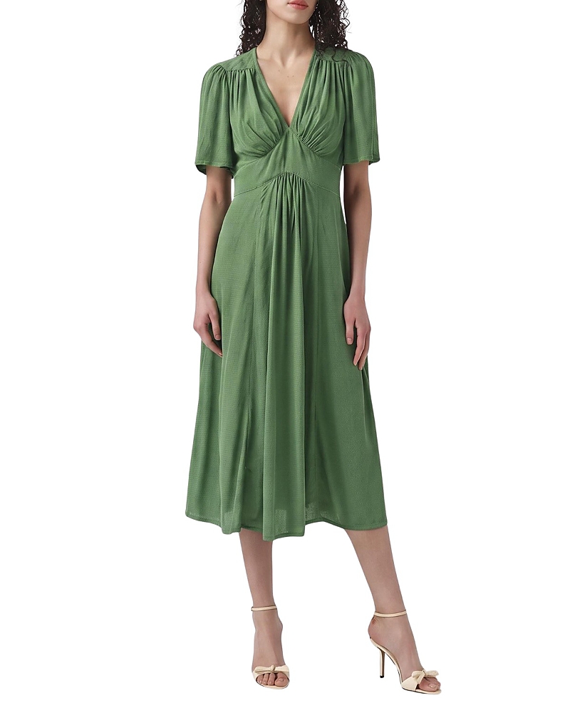 Ghost London Rosalie Angel Sleeve Crepe Midi Dress