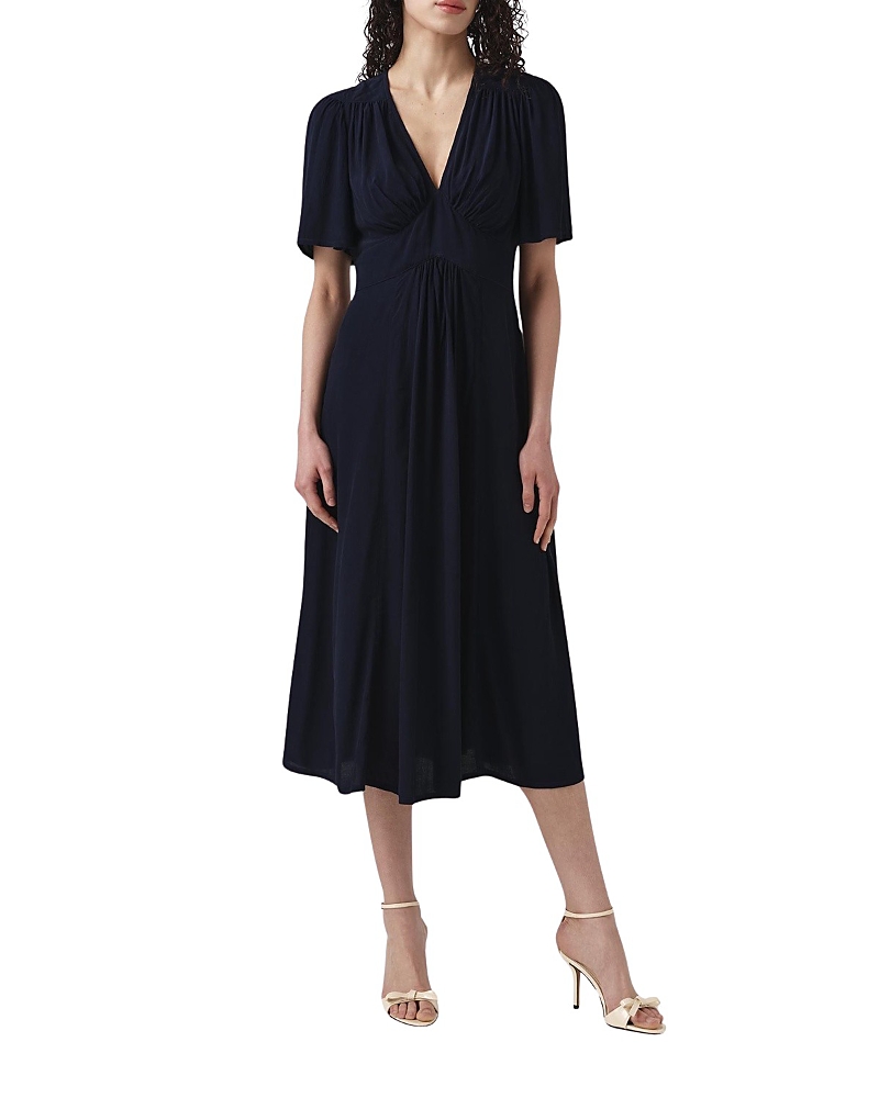 Ghost London Rosalie Angel Sleeve Crepe Midi Dress