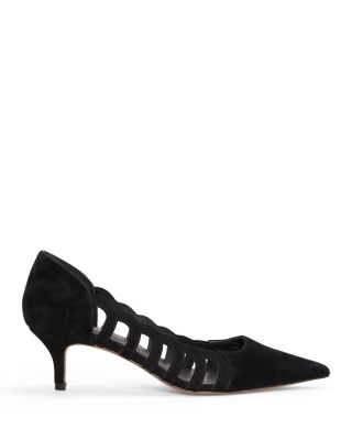 Women's Cut Out Suede Pumps