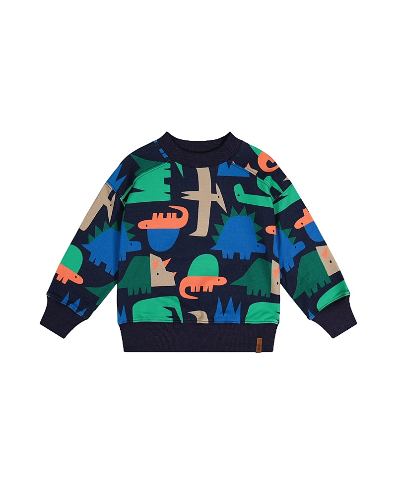 Deux par Deux Boys' Dinosaur Ribbed Cuffs Fleece Sweatshirt - Little Kid