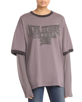 Layered Look Long Sleeve Logo Tee