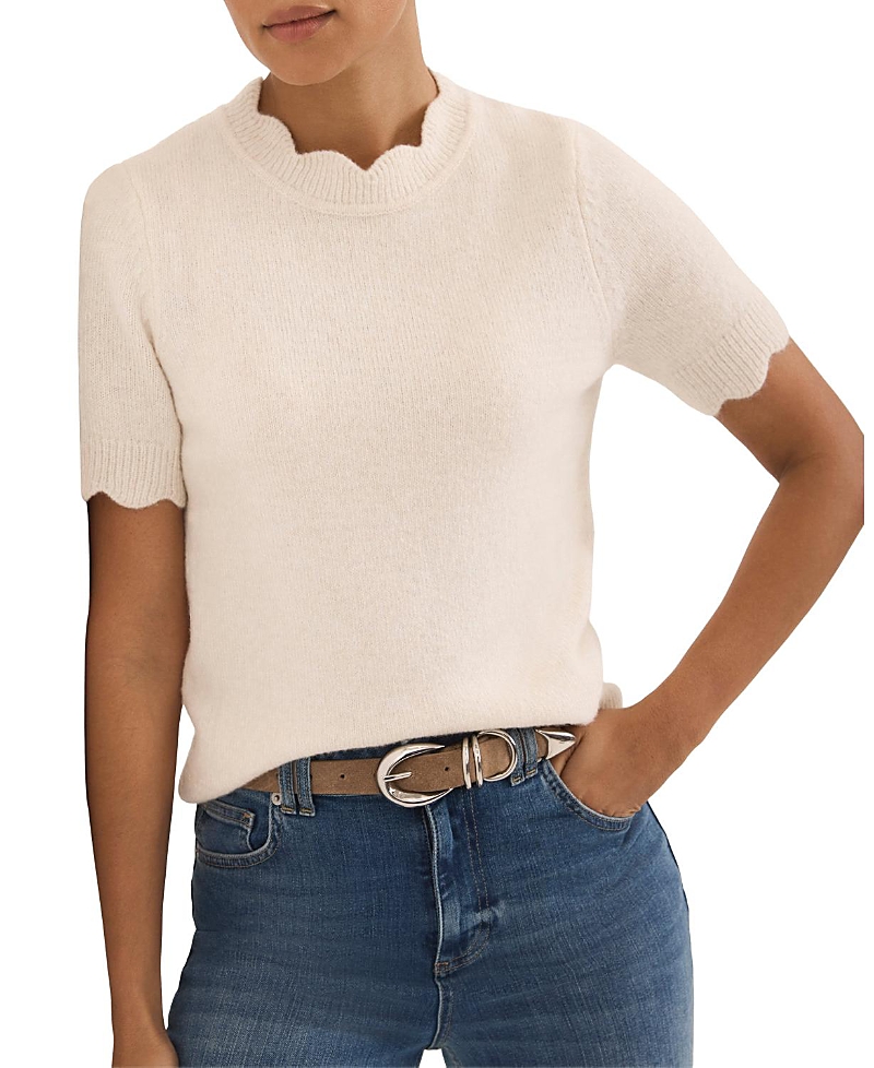 Mint Velvet Women's Scallop Knit Top