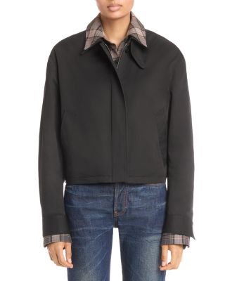 Check Trim Cotton Jacket