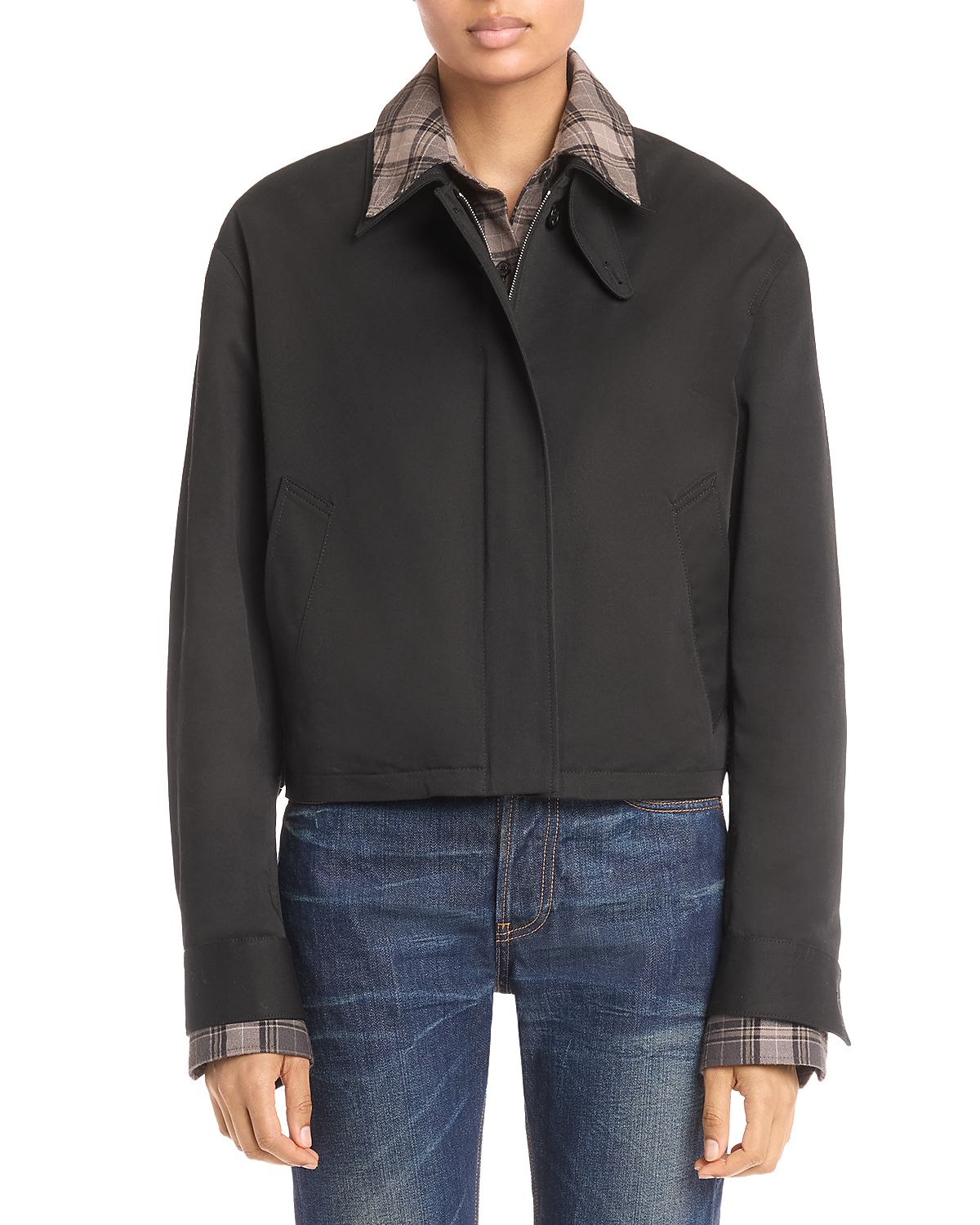 Acne Studios Check Trim Cotton Jacket