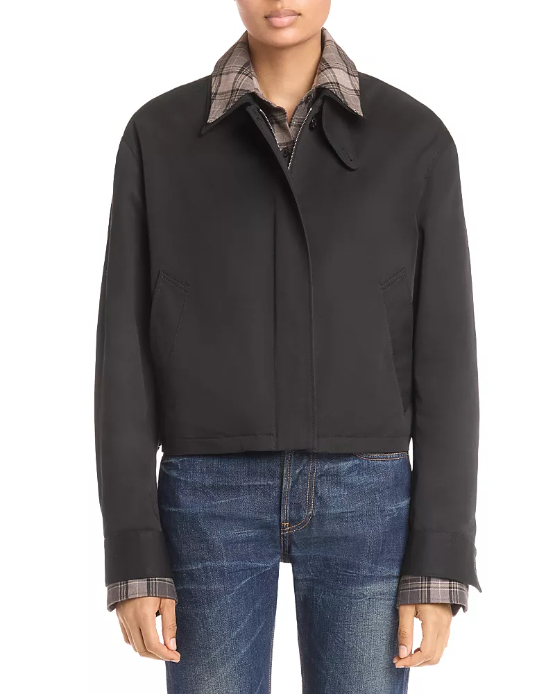 Acne Studios Check Trim Cotton Jacket