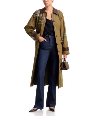 Almina Cotton Blend Embellished Coat