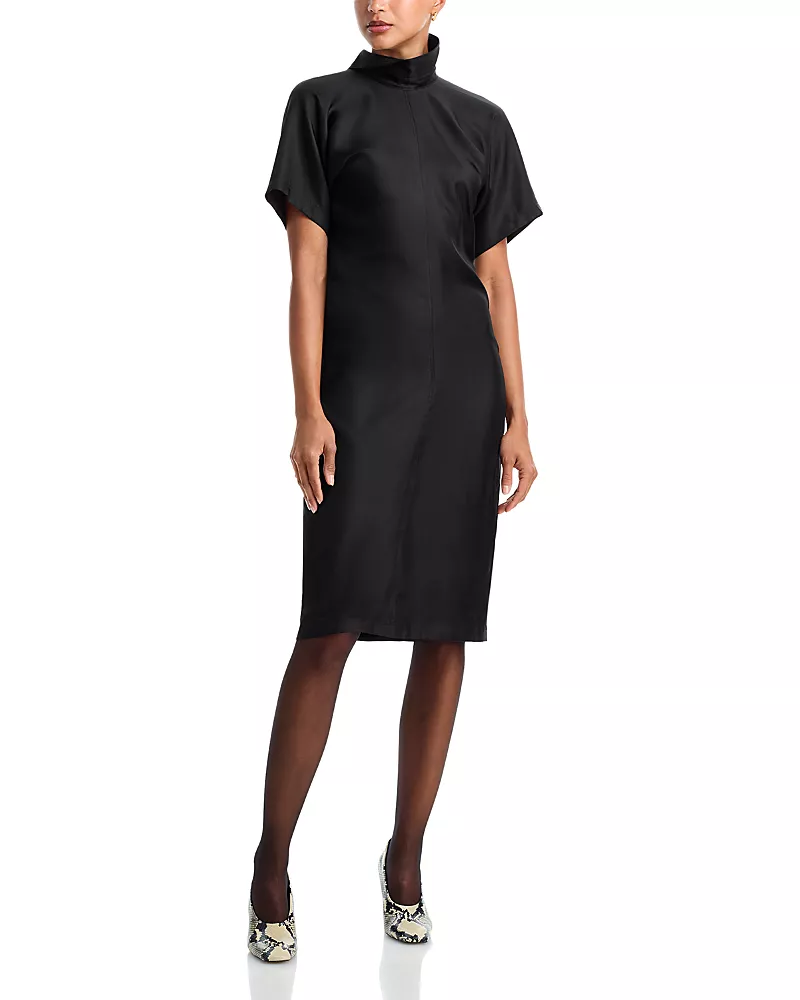 Toteme Silk Reverse Collar Dress