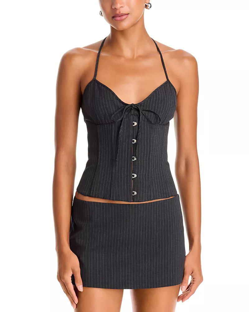 Danielle Guizio Marini Lace Up Corset Top