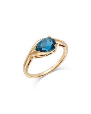 London Blue Topaz Ring in 14K Yellow Gold