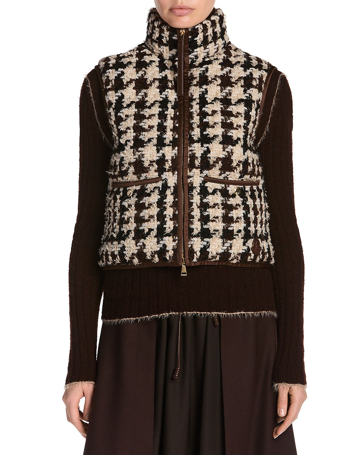 Moncler Emotionnalite Tweed Down Zippered Vest