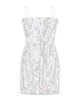 Girls' Davie White Disco Sequin Dress - Big Kid