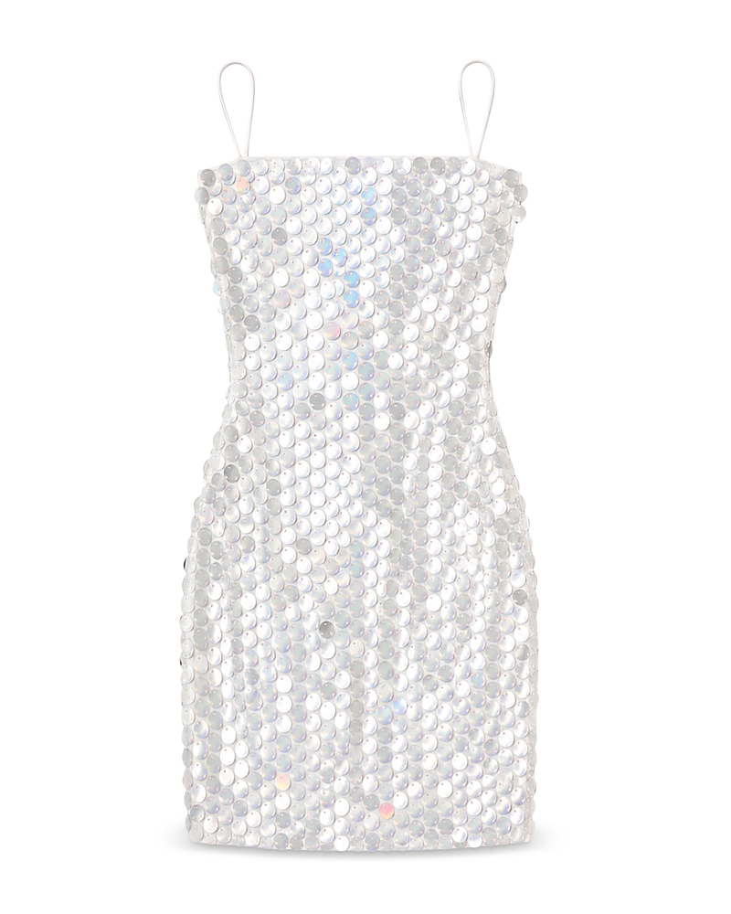 Theme Girls' Davie White Disco Sequin Dress - Big Kid