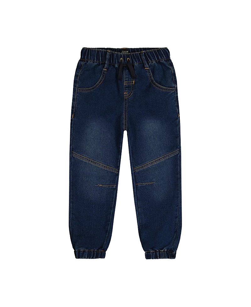 Deux par Deux French Terry Denim Relaxed Jogger Pants - Little Kid