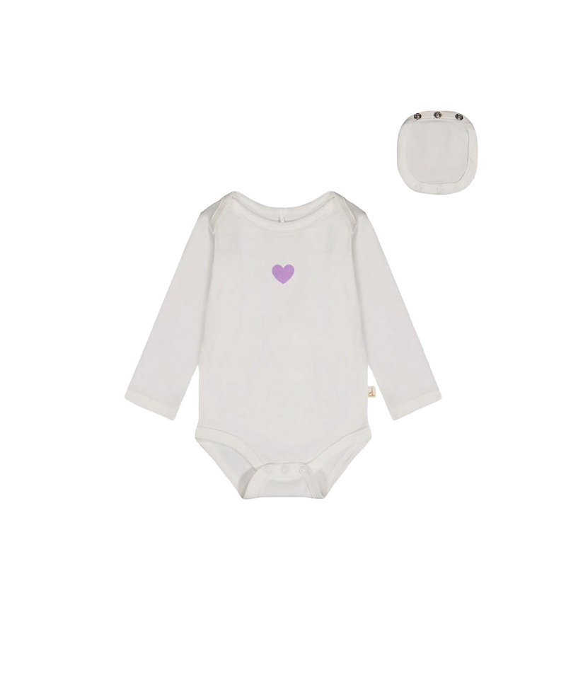Deux par Deux Girls' Organic Cotton Long Sleeve Heart Romper - Baby