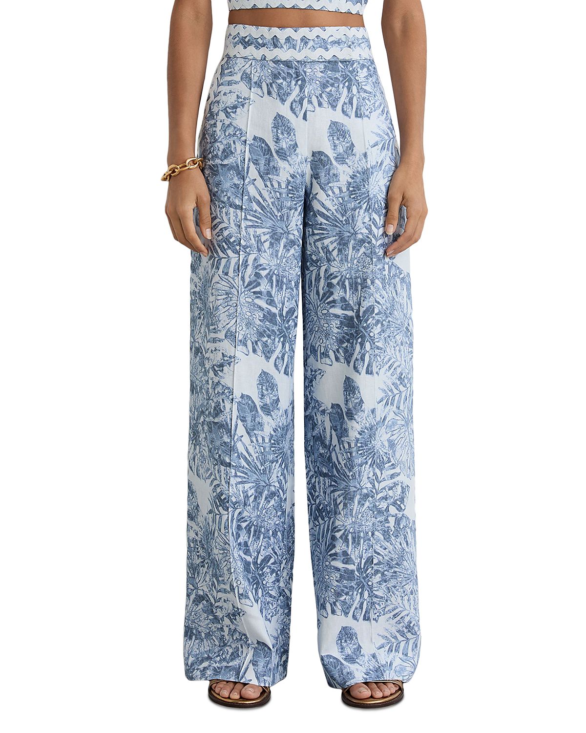 Reiss Mila Linen Ric Rac Trim Pants
