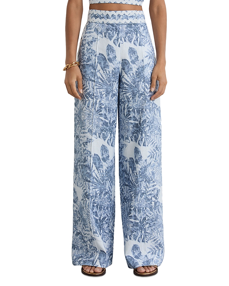 Reiss Mila Linen Ric Rac Trim Pants