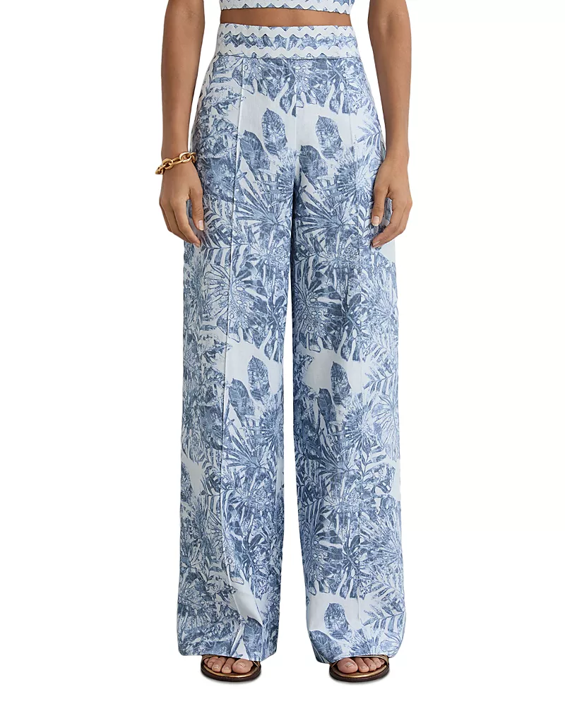 Reiss Mila Linen Ric Rac Trim Pants