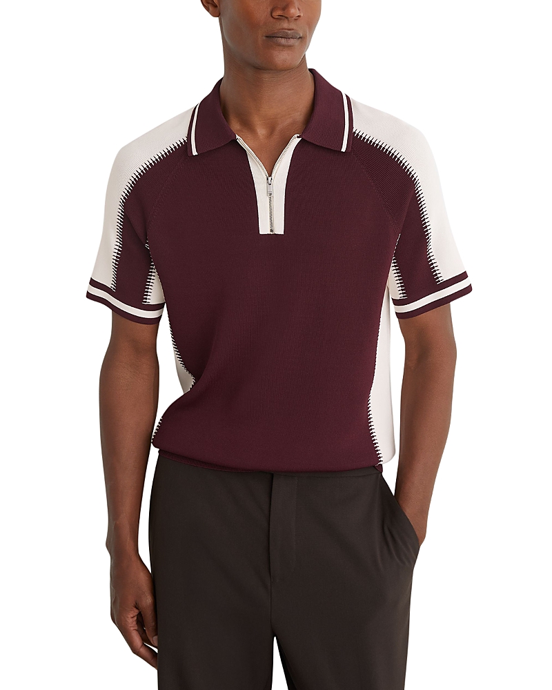 Reiss Elmers Half Zip Knit Polo Shirt