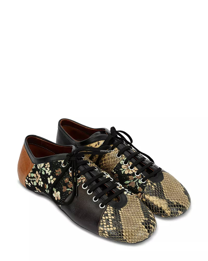 Dries Van Noten Women's Ballerina Patchwork Leather Sneakers