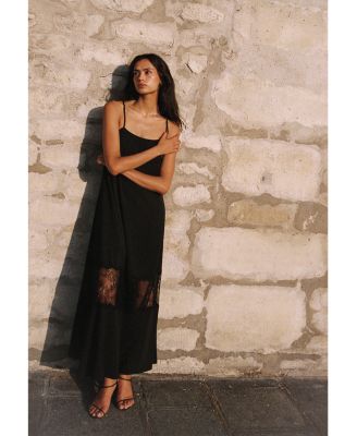 Quinn Crepe Lace Maxi Dress - thumbnail 3