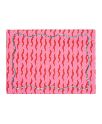  Nilufer Digital Printed Embroidered 100% Cotton Placemat, 14" x 20"