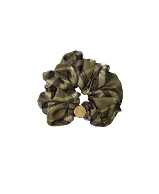 Check Silk Scrunchie