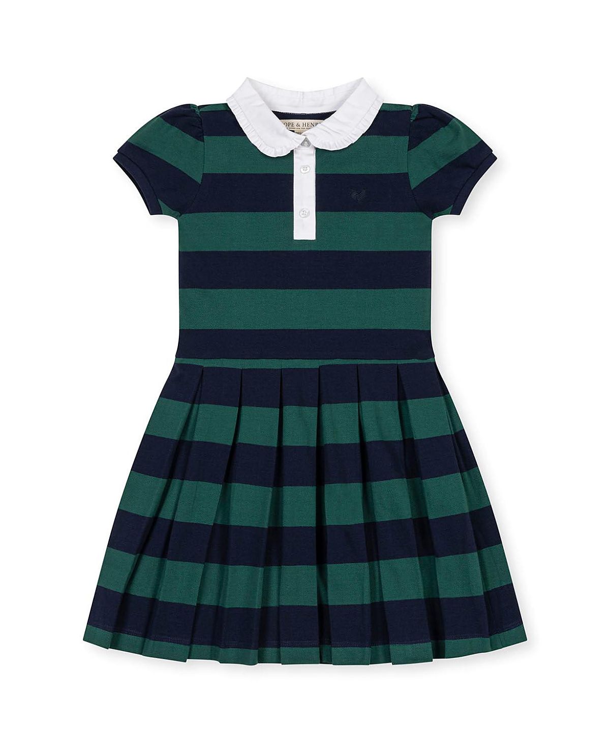 Hope & Henry Girls' Organic Puff Sleeve Pique Polo Dress - Little Kid, Big Kid