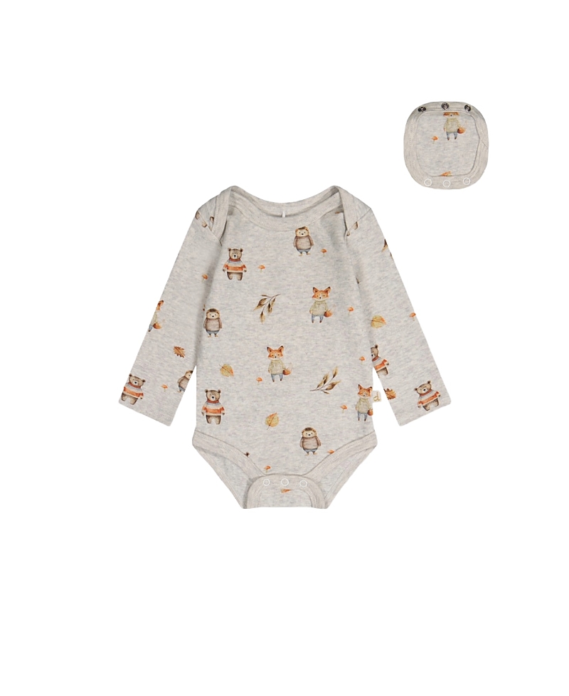 Deux par Deux Boys' Organic Cotton Woodland Animal Snap Envelope Neck Romper - Baby