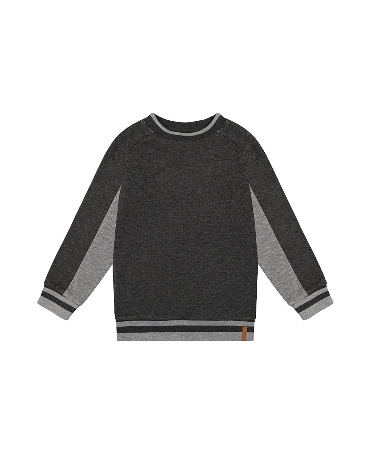 Deux par Deux Boys' Flat Back Rib Crew Neck Brushed Interior Sweatshirt - Little Kid, Big Kid