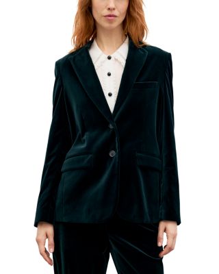Gerard Darel Jyna Velvet Two Button Notch Collar Jacket