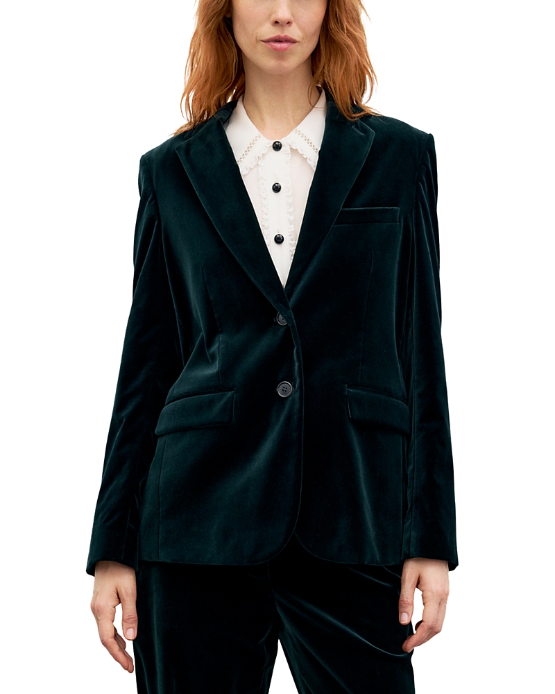 Gerard Darel Jyna Velvet Two Button Notch Collar Jacket