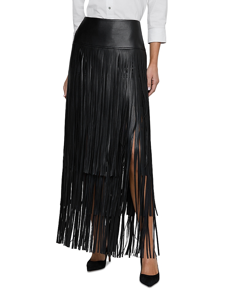 L'Agence Karoline Maxi Fringe Faux Leather Skirt