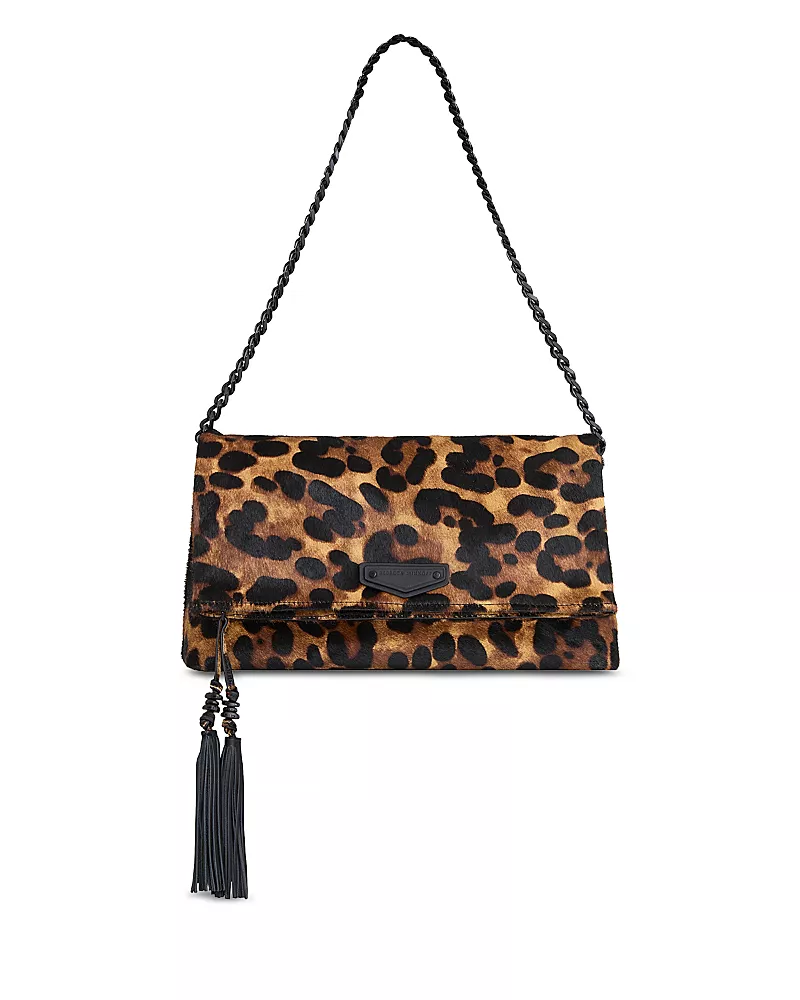 Rebecca Minkoff Tessa Medium Leopard Print Calf Hair Convertible Clutch