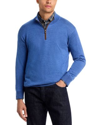 Autumn Crest Suede Trim Quarter Zip Sweater