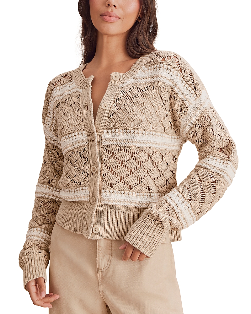 Splendid Bennett Cotton Open Knit Pattern Cardigan