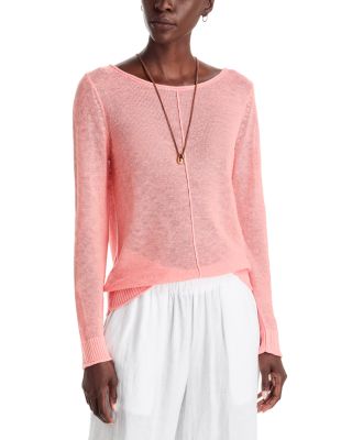 Cotton Bateau Neck Pullover Sweater