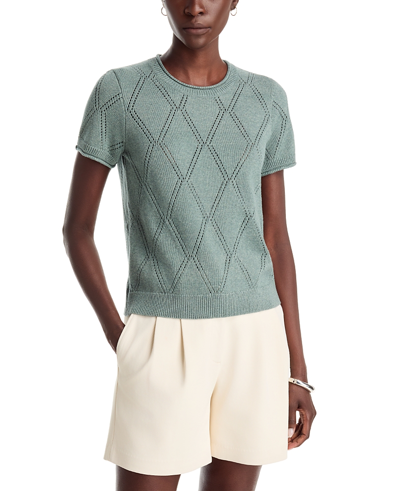 Tommy Bahama Cotton Diamond Stitch Round Neck Sweater