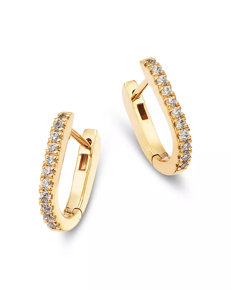 Bloomingdale's Fine Collection Diamond Huggie Hoop Earrings in 14K Yellow Gold, 0.16 tcw