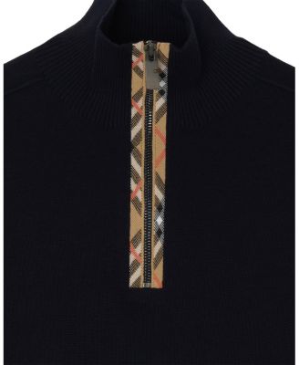 トップス Burberry zip-up knit sweater size s Burberry Check Trim Wool Half-zip Sweater | Bloomingdale's Men