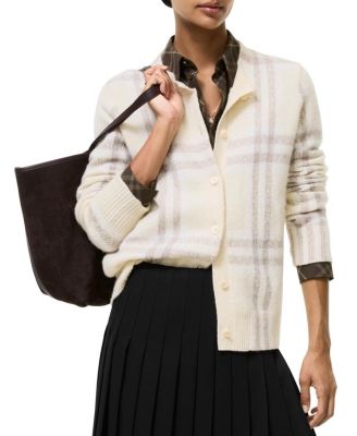  Check Cashmere Cardigan