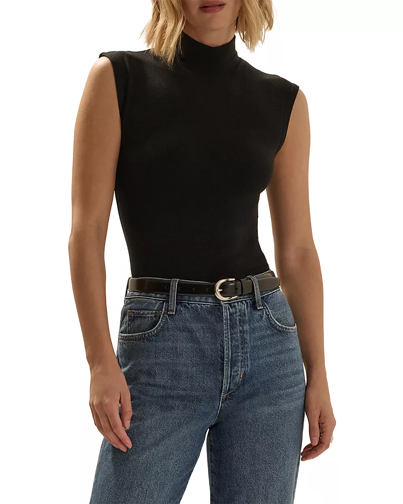 Favorite Daughter The Mock Neck Sleeveless Sweater
