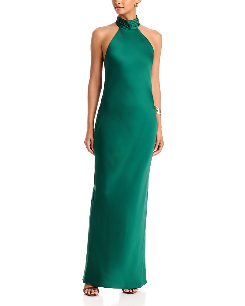 Ramy Brook Tatiana Satin Halter Gown