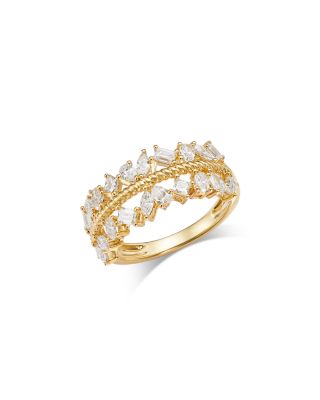 Luxe Collection Certified Lab Grown Diamond Mixed Cut Band Ring in 14K Yellow Gold, 1.2 tcw