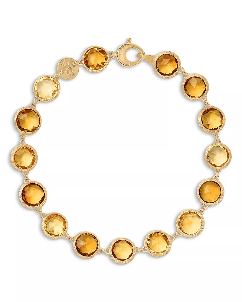 Marco Bicego 18K Yellow Gold Citrine Bezel Link Bracelet