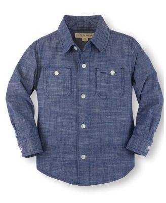Boys' Organic Long Sleeve Chambray Shirt - Little Kid, Big Kid