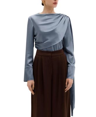Malina Melandy Draped Cape Blouse