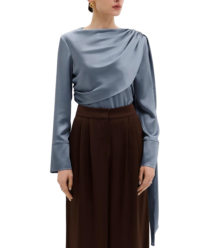 Malina Melandy Draped Cape Blouse